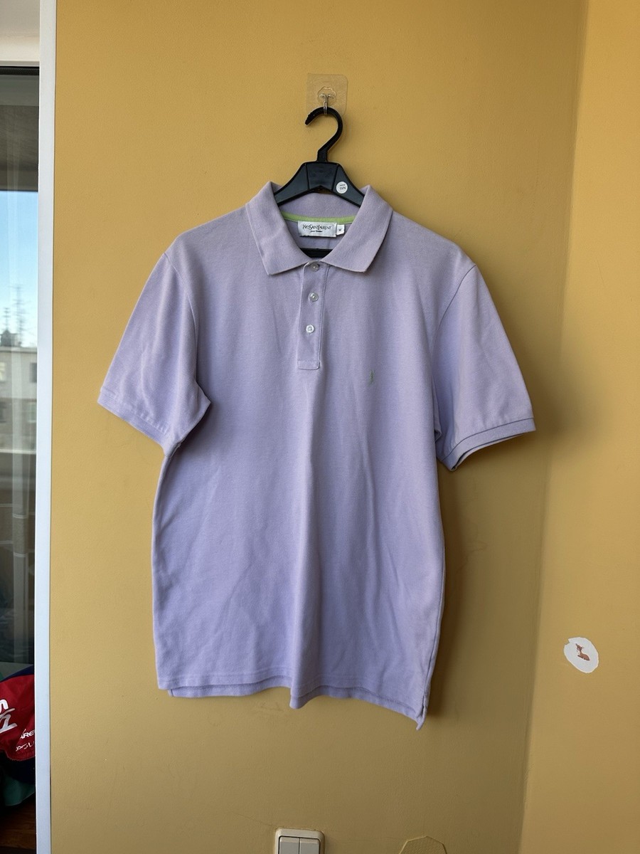 Rare Vintage 90s Yves Saint Laurent YSL polo t-shirt size M Purple