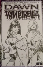 DAWN VAMPIRELLA 2 DYNAMITE RI B&W SKETCH VARIANT COMIC RARE LINSNER 2014 NM 