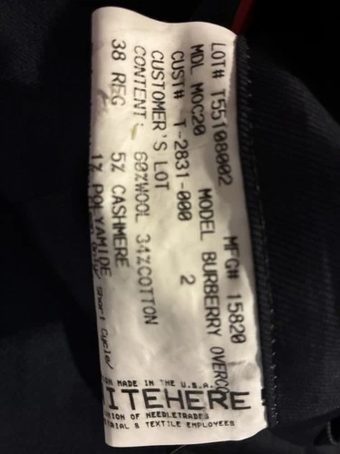 Burberry London Men's Navy Herringbone Long Lined Overcoat Coat Size 38 Reg image 16
