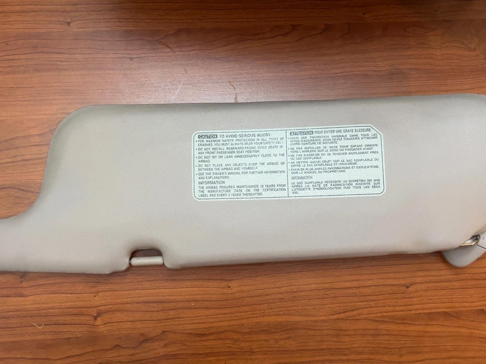 1992-1996 Toyota Camry Passenger Right Side Sun Visor Tan Cloth - Image 2 of 2