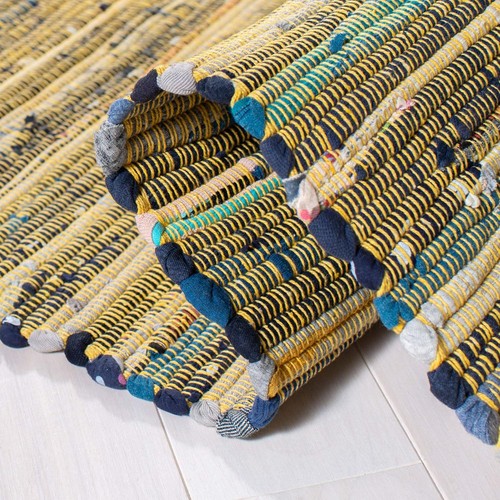 SAFAVIEH Rag Rug Collection Accent - 2' x 3', 2 ft x 3 ft, Yellow / Multi - Picture 3 of 5