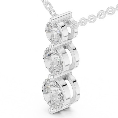 Certified D Color VVS1 Natural Diamond Engagement Gift Pendant 14K Gold Over