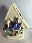 Vintage USA Shawnee Bluebird Bird House Wall Pocket Vase
