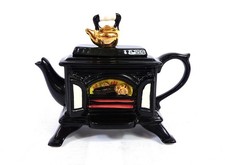Small Ceramic Inspirations? Swineside? Wood Burner Shaped One Cup Novelty Teapot