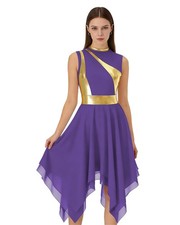 Women's Dance Dress Sleeveless Praise Dance Tunic Church Worship Lyrical Danc...