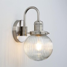 Industrial style Sconce Wall Light Fittings Lamp Ribbed Brushed Shade -refY10