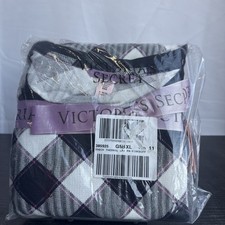 Victoria's Secret Thermal Long Pajama Set- Pink  Black Plaid- Size XL Pinkbuff