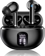 Wireless Earbuds, Bluetooth 5.4 Headphones with 50H Playback, Deep Bass Stereo E