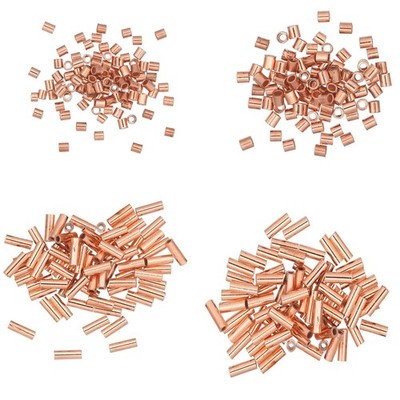 20 Pure Copper Crimp Tube Bead Findings for Beading Cord & Jewelry Wire Ends