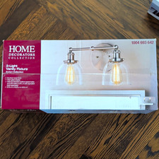 Home Decorators Collection Evelyn 2-Light Vanity, Brushed Nickel