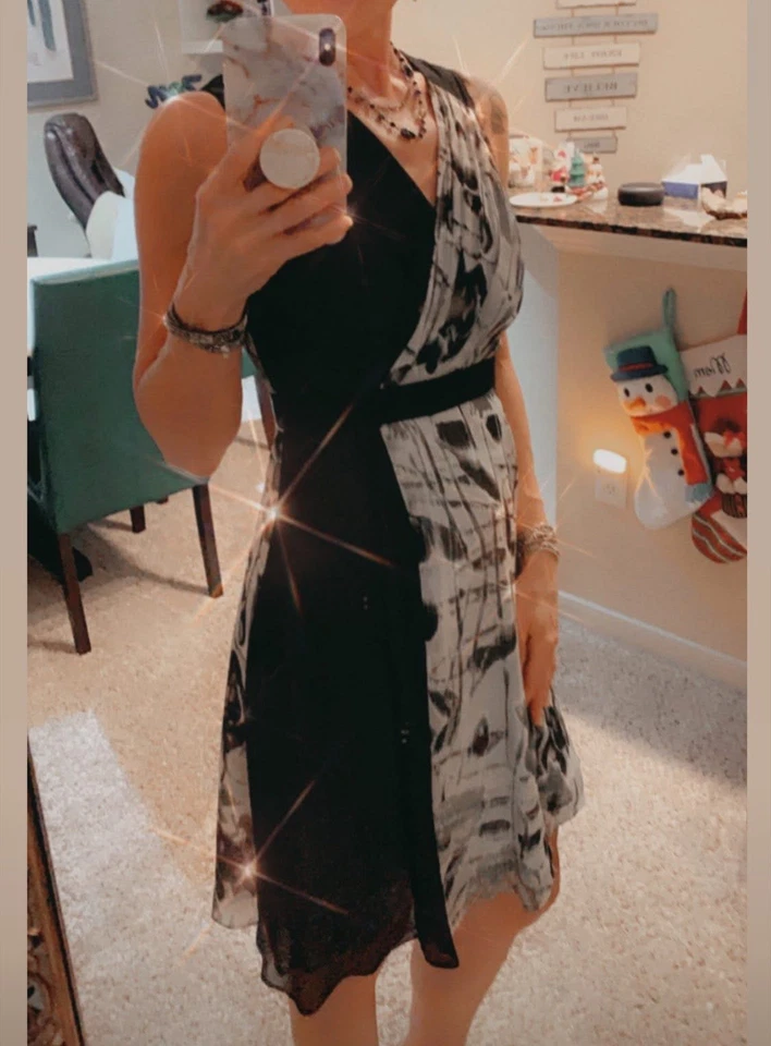 Vestido de cóctel Marc New York Andrew Marc negro sin mangas talla XS Foto 2 de 4