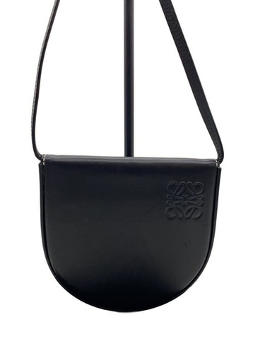 LOEWE Shoulder Bag Leather BLK Plain 109.54.T1 Used