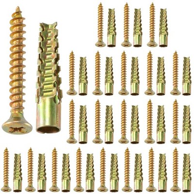 22 Set Steel Wall Anchors with Screws (#51-4/7), Loose Hinge Hole Repair Kit,...