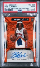2024 PANINI OBSIDIAN ROOKIE JERSEY INK ORANGE FLOOD BOBI KLINTMAN AUTO /99 PSA 9