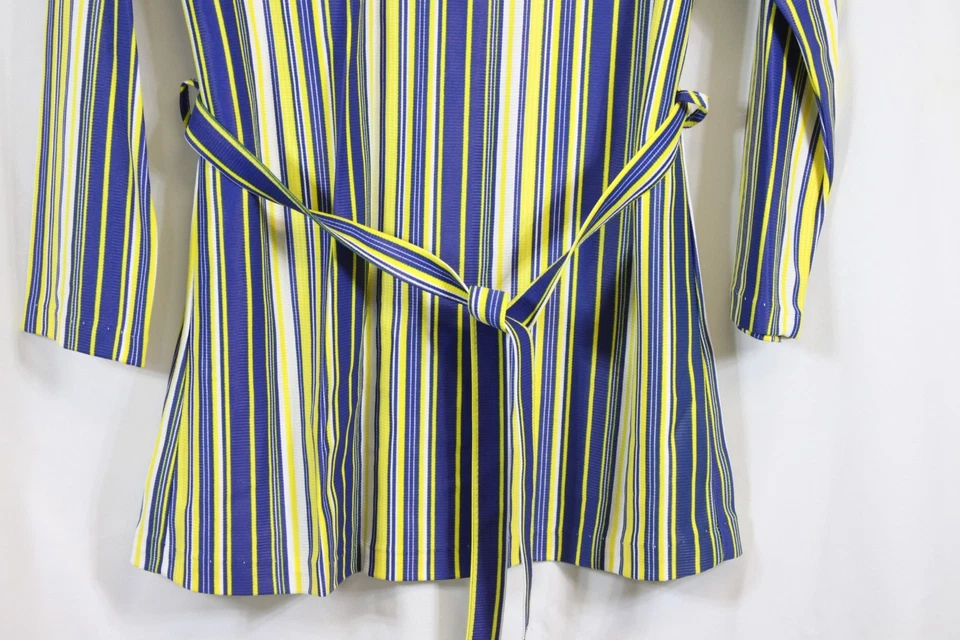 Verdadera Camisa De Colección Top Túnica Mod Retro Años 60 70 Rayas Corbata Cintura Disco Fab 9/10 Foto 4 de 4