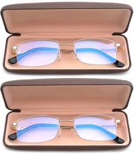 Progressive Multifocal Reading Glasses for Men Blue Light Blocking Titanium Arm 