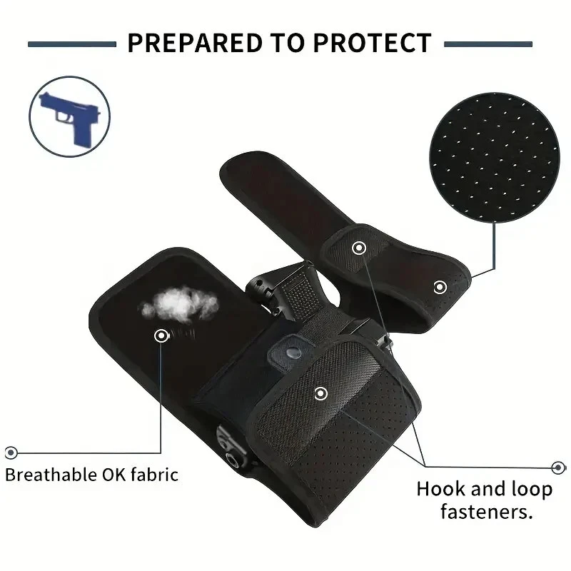 Concealed Pistol Ankle Leg Holster Elastic Leg Holster with Magazine Holder - Image 3 of 4