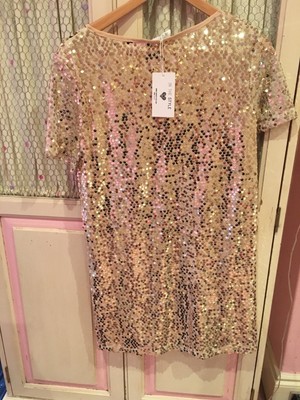 gold sequin t shirt dress