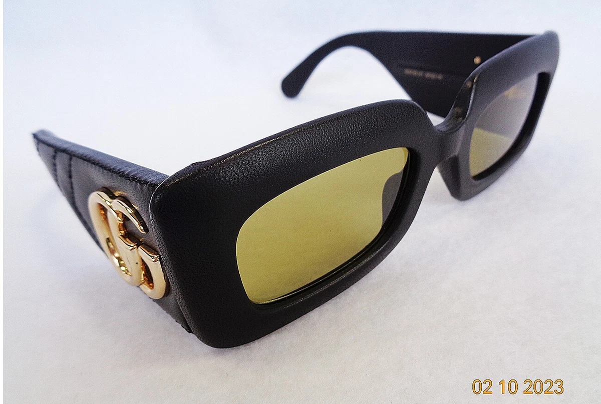 サングラス+メガネ GUCCI GG Logo Snake Leather Sunglasses Gucci GG1872SK Brown Striped Temple Sunglasses – Designer Daydream