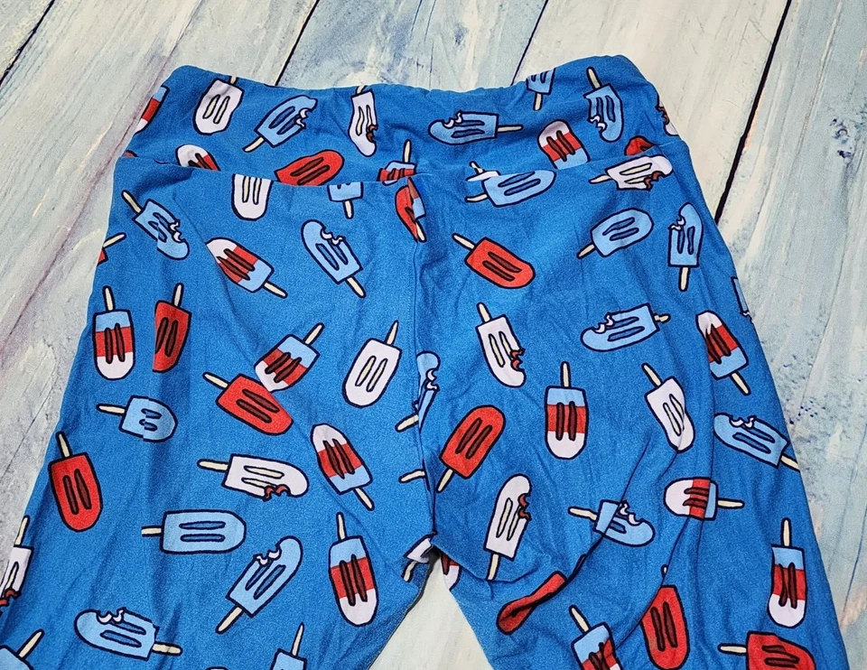 LuLaRoe OS L/XL Mommy & Me Leggings Rojo Blanco Azul Paleta 4 de Julio Mujer Niño Lote Foto 4 de 4