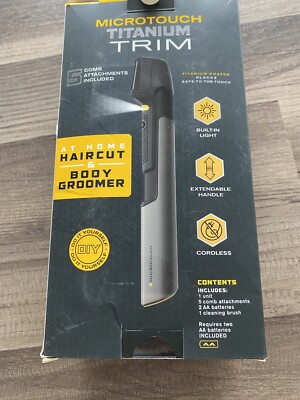 NEW microtouch Titanium Trim At Home Haircut & Body Groomer/k