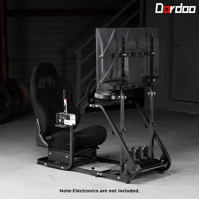 Dardoo Racing Simulator Cockpit with Monitor Stand Seat Fit G29 G27 Thrustmaster