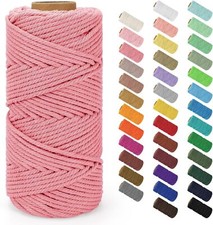 3mm 200M Natural Cotton Twisted Cord Craft Macrame Artisan Rope Weaving Wire DIY