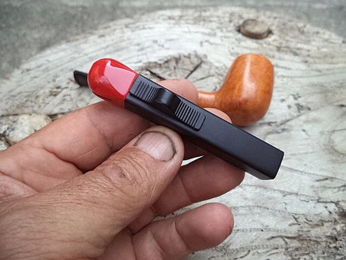 ZOOR PIPE LIGHTER PIPE LIGHTER GAS RECHARGEABLE PIEZO TYPE 1 BLACK