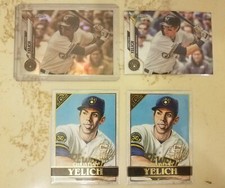 2020 Topps Chrome Christian Yelich Sepia Refractor + Base + Preview LOT Brewers