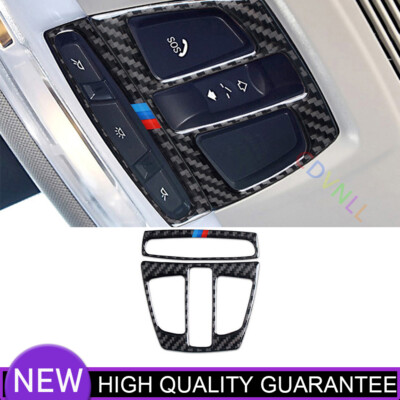 For BMW 3-4 Series 13-19 Real Carbon Fiber Inner Front Reading Light Cover Trim