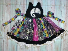 NEW Boutique Jack Skellington Nightmare Before Christmas Halloween Twirl Dress