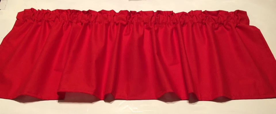 Solid Cherry Red Valance Cotton fabric 42"wide 14"L Bedroom Kitchen - Image 2 of 4