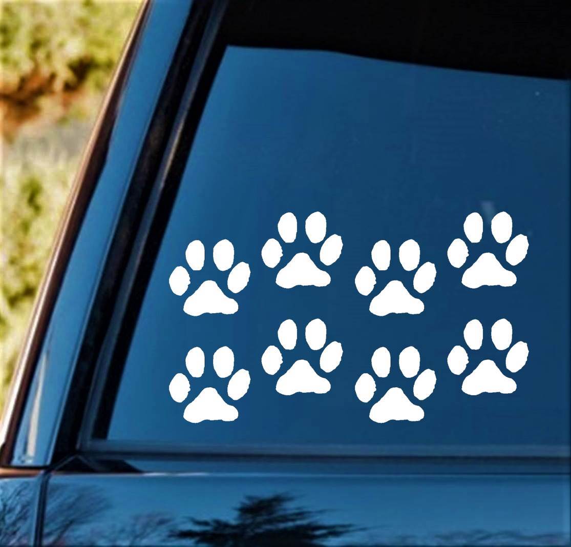 Adesivo decalcomania zampa cane 8 pezzi *M1144 accessori regalo animali domestici