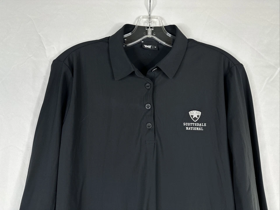 Camisa polo de golf PXG para mujer talla M negra manga larga atlética elástica Foto 2 de 4