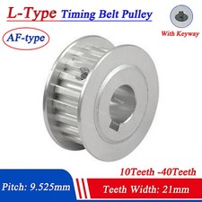 L-Type 10-40T Timing Belt Pulleys Pitch 9.525mm AF-type With Keyway Width 21mm