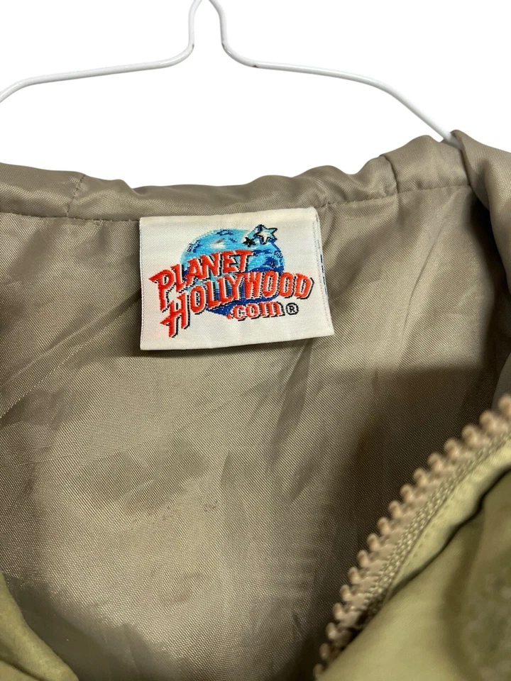 Jaqueta corta-vento vintage Disney Orlando Planet Hollywood tamanho grande marrom 1998 - Imagem 3 de 4