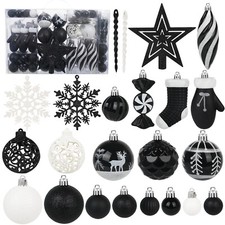 Artmag 135 Pcs Christmas Ball Ornaments Set, Pre-Tied Shatterproof Plastic As...