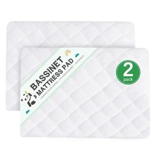 Cradle Mattress Pad Bamboo Cover for Standard Cradle Mattress 2 Pack 36"x18"