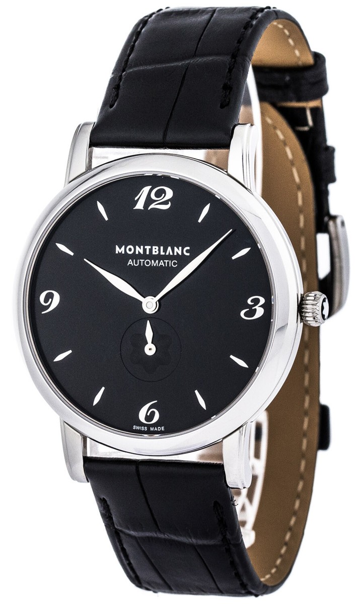 MONTBLANC Star Classique 39MM Auto Black Leather Men's Watch