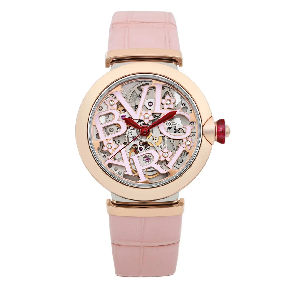 Reloj de cuarzo rosa Bvlgari Lucea Sakura 33 mm acero oro rosa 18 quilates LUP33SG