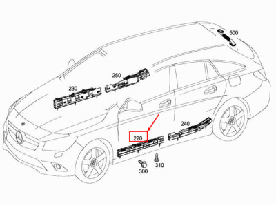 Mercedes-Benz CLA C117 Türzugkanal vorne links A2468210189 NEU ORIGINAL