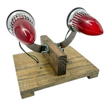 Pair 1959 Cadillac Tail Lights W Custom Curved Solid Steel Brackets Pair 1959 Cadillac Tail Lights W Custom Curved Solid Steel Brackets