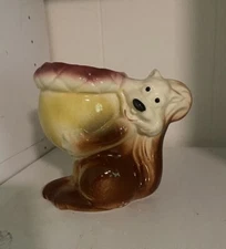Vintage Ceramic Squirrel with Acorn Nut Planter MCM