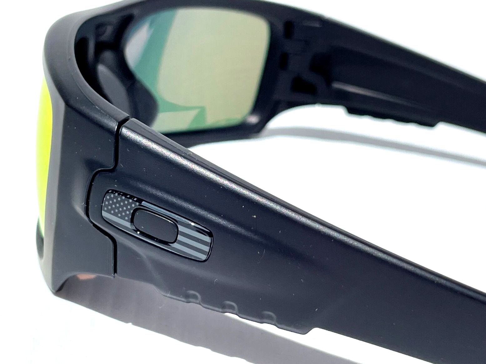 NEW Oakley Det Cord Mat Black USA Flag POLARIZED Galaxy Ruby Sunglass