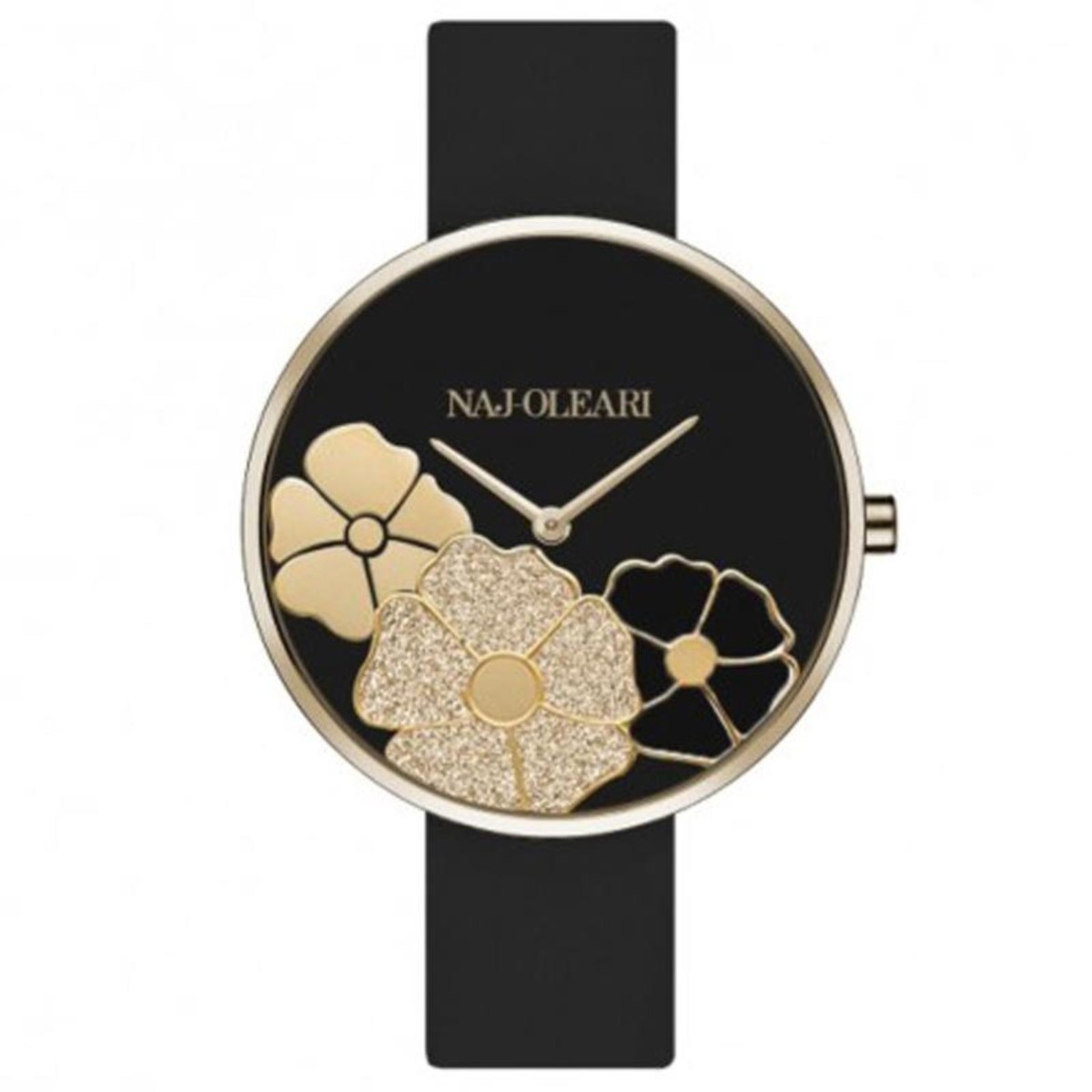 Orologio Da Donna NAJ OLEARI NJ616 In Gomma Nero e Cassa Acciaio