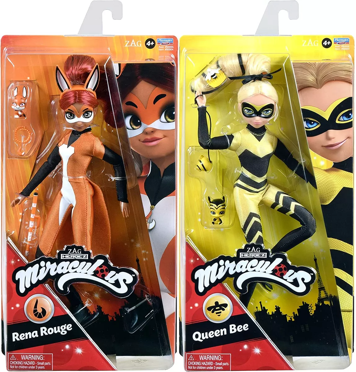 Set of 5-NEW Miraculous Ladybug Dolls Queen Bee Cat Rena Lady & Flip  Marienette