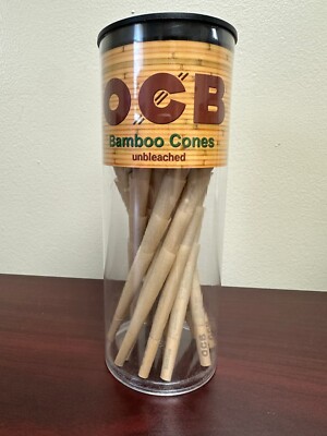 OCB BAMBOO Unbleached MINI Cone Pack 50 Cones w/Free Tube
