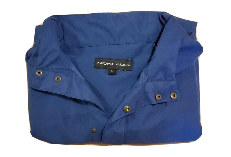 JACK NICKLAUS JAQUETA DE BOLSO PULÔVER VENTO AZUL MARINHO GOLFE MASCULINA TAMANHO G - Imagem 2 de 4