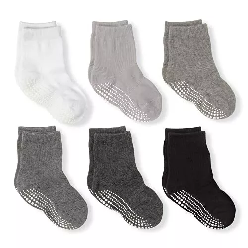 6 Pairs Non Slip Grip Socks Baby Boys Girls Non Skid Soles Socks