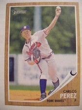 CARLOS PEREZ RC 2011 Topps Heritage Minors ROME BRAVES baseball card DANVILLE 33